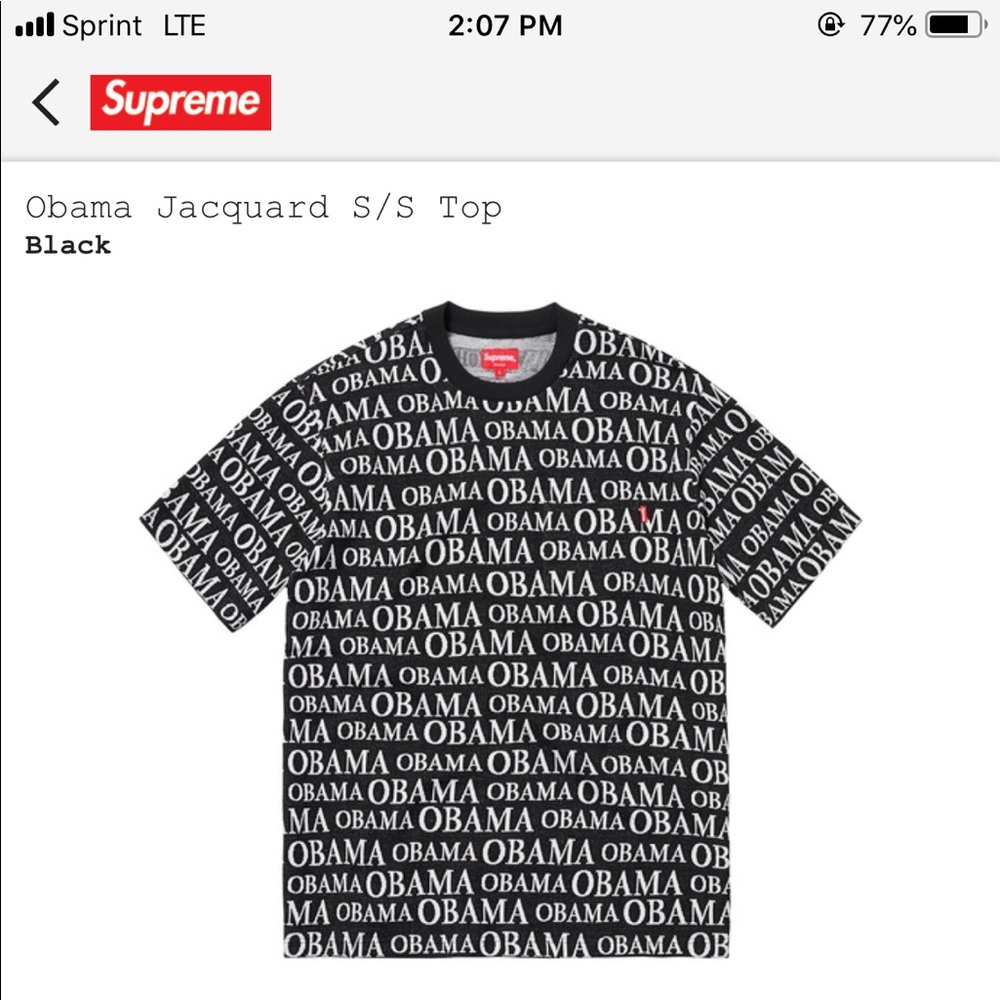 NWT Supreme S/S Obama Jacquard Tee